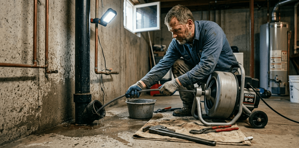 Rohreiniger bei der Arbeit